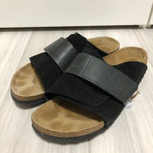 (k) BIRKENSTOCK ビルケンシュトック サンダル KYOTO キョウト スエード 黒 ブラック 39 25cm 