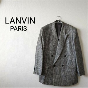 LANVIN　ランバン　ジャケット　グレー系　フォーマル　カジュアル　紳士服　ダブル　ランヴァン　48 Mサイズ相当