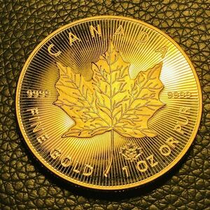 外国古銭　カナダ　エリザベス2世記念　2020年 1オンス　大型金貨　メイプルリーフ金貨 カプセル付き
