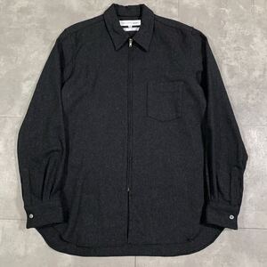 希少　COMME des GARCONS SHIRT コムデギャルソンシャツ　●90s 川久保玲　●縮絨 ジップアップ　●長袖シャツ ブルゾン　●ヴィンテージ