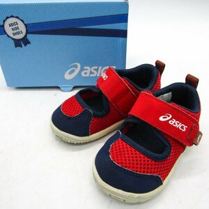 アシックス スニーカー スリッポン ローカット 靴 シューズ 赤 ベビー 男の子用 13.5サイズ レッド asics