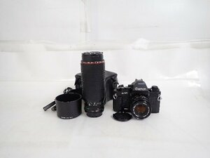 Canon キャノン F-1 フィルム一眼レフカメラ ブラック FD 50mm F1.8/FD 100-300mm F5.6 L レンズセット ケース付 ∴ 6E872-1