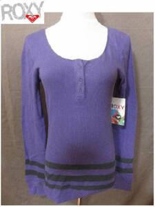 USA購入 ROXY サーマル素材 ヘンリーネックロングT US L Purple