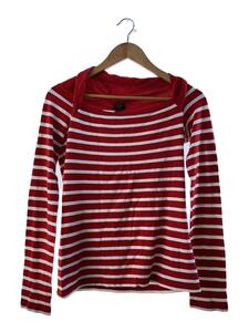 Jean Paul GAULTIER FEMME◆変形ネック/長袖カットソー/40/コットン/RED/ボーダー