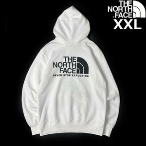 1円～!売切!【正規新品】THE NORTH FACE◆THROWBACK HOODIE プルオーバー パーカー US限定 ロゴプリント 大きいサイズ(XXL)白 181130-30