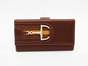 ◇【GUCCI グッチ】ホースビット レザーWホック長財布 137375