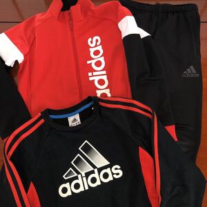 【adidas/アディダス】 ジャージ上下　トレーナー　ジュニア　サイズS　140㎝相当　３枚セット　中古