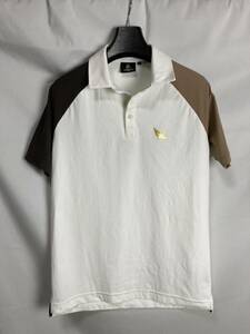 1PIU1UGUALE3 GOLF RAGLAN SLEEVE POLO WHITE/BEIGE/BROWN ラグラン半袖ポロシャツ