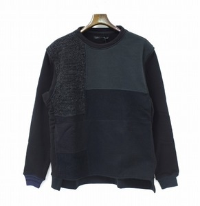 LONG JOURNEY ロングジャーニー NASH SWEATER リメイククルーネックスウェット S BLACK LJFW1727 SWEATSHIRTS スウェットシャツ 再構築