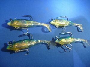 4個　65g　11㎝　非常にリアルなヘビーシャッド、リアルミノー、リアルソフトミノー、ソフトシャッド,小魚ルアー、餌小魚、捕食ベイト