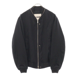 JIL SANDER ジルサンダー Ribbed-trim Zip-detail Bomber Jacket リブトリム ジップディテール ボンバージャケット ブラック JSMT420501