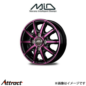 MID シュナイダー RX10-K アルミホイール 4本 ekワゴン B11W(12×3.5B 4-100 INSET42 ブラックポリッシュ/パープル)SCHNEIDER