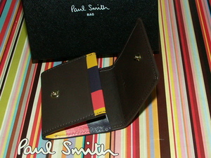 PSC441　新品本物　ポールスミス　Paul Smith　牛革　アーティストS　コインケース　小銭入れ　チョコ　箱付き