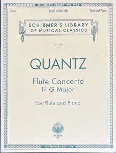 クヴァンツ フルート協奏曲 ト長調 (フルート+ピアノ)輸入楽譜 Quantz Flute Concerto in G Major 洋書