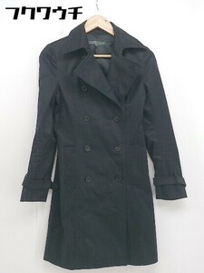 ◇ ◎ BLACK BY MOUSSY ブラックバイマウジー ウエストベルト付き 長袖 コート サイズ2 ブラック レディース