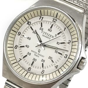 美品 CITIZEN シチズン 腕時計 4-710487 クオーツ アナログ ラウンド 蛇腹 伸縮ベルト コレクション ウォッチ 電池交換済み 動作確認済み