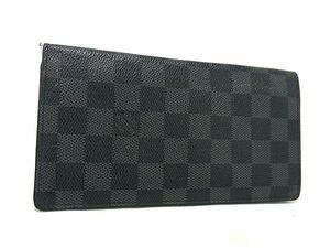 1円 LOUIS VUITTON ルイヴィトン N62665 ダミエグラフィット ポルトフォイユ ブラザ 二つ折り 長財布 ウォレット ブラック系 FB3978