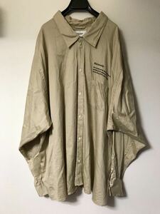 doublet 20SS MARIONETTE SHIRT オーバーサイズ レーヨン コットン シャツ ベージュ 二人羽織 マリオネット 刺繍