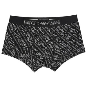 EMPORIO ARMANI エンポリオ アルマーニ ALL OVER LOGO オール オーバー ロゴ 前閉じ ボクサーパンツ メンズ 54075069 ブラック S