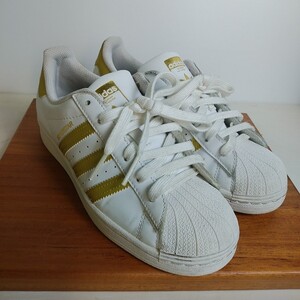 adidas originals superstar white gold metallic アディダス オリジナルス 23 US5 ホワイト ゴールド AN9A11