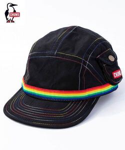 CHUMS Fes Cap Black Rainbow チャムス フェス キャップ（ユニセックス）ブラック レインボー CH05-1165／Free Size