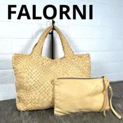 《美品✨レア》FALORNI レザートートバッグ　バッグinポーチ　イントレ