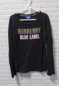 バーバリー BURBERRY BLUELABEL バーバリーブルーレーベル 長袖Tシャツ ロンT カットソー 38 ロゴロンT ロゴ ブルーレーベル 長袖