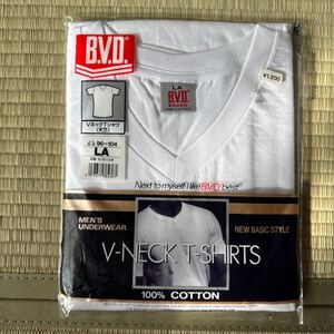 BVD Vネック Tシャツ 天竺 LAサイズ 綿100% ホワイト