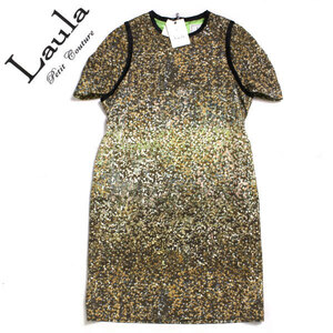 ●SALE● 新品 Laula aquagirl別注 花柄ワンピース 定価39,900円 size1 MONET PRINTグリーン系マルチ LS12A-DR7 ラウラ アクアガール