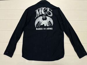 定価23,000円 HYSTERIC GLAMOUR ヒステリックグラマー　Ｌ MC5 バックプリント ビンテージ加工 ミリタリーシャツ ジャケット NO.00925