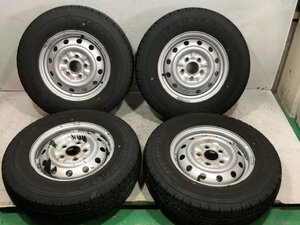 7～8分山 ダンロップ エナセーブ 185/80R14 102/100N LT 2022年 ボンゴ純正スチール 14x5J 5H 114.3 ハブ径67ｍｍ 4本 ノーマルタイヤ