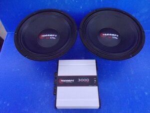 S【11】TARAMPS タランプス 12インチ 1140w 8Ω ML570S スピーカーx2 3000TRIO 3000w 4Ω アンプセット 中古品