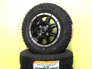 S3864 新品 4本 ロードマックス WF-8 12 x 4B +42 ブラック 黒 145/80R12 LT オープンカントリー R/T ハイゼット キャリィ Kトラ 在庫処分