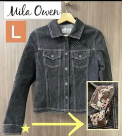 【美品】Mila Owen ミラオーウェン　デニムジャケット　黒　Ｌ