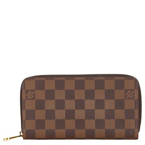 ルイ ヴィトン ダミエ ジッピーウォレット ラウンドファスナー 長財布 N41661 ブラウン PVC レディース LOUIS VUITTON 【中古】