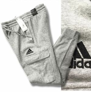 〓K178新品【メンズL】 灰グレー adidas カーゴパンツ ゴルフにオススメアディダス スウェット ジョガーパンツ フリース 裏起毛