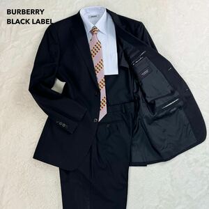 1円〜 バーバリーブラックレーベル BURBERRY BLACK LABEL スーツ セットアップ 42L XLサイズ super100