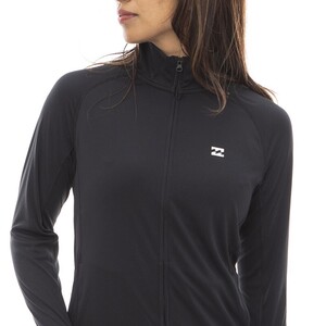 ★送料無料★2024春夏 新品【BILLABONG/ビラボン】ZIP UP STAND RASHGUARD ラッシュガード BLK レディースM BE013-863