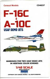 新製品　1/48　Caracal Models カラカルモデルスデカール CD48237 　 Demo F-16C & A-10C