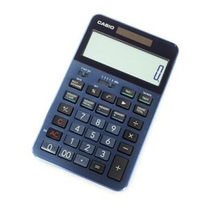 【中古】カシオ CASIO S100NB 電卓 ネイビーxブラック