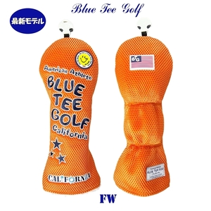 ■6送料無料オークション♪【FW:オレンジ】ブルーティーゴルフ【メッシュ スマイル】フェアウェイ用ヘッドカバー BLUE TEE GOLF DHC-007