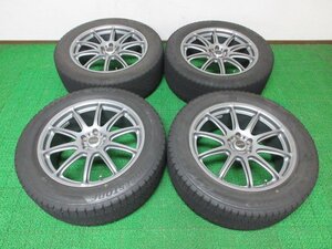 AD436【送料無料 在庫処分】225/55R18 超溝高 ブリヂストン スタッドレス VRX2 ♪ アルミ ホイールセット 4本 RAYS PRODRIVE GC-010E 鍛造