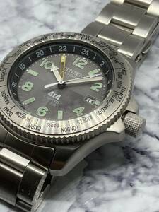 ジャンク　不動品　CITIZEN　エコドライブ　ソーラー　4×４　LIMITED　B876-H23231TA　文字盤痛み有　現状渡し