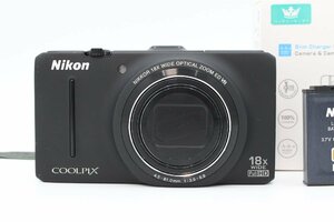 ＜＜新品充電器付き（社外品）！！＞＞【美品】NIKON ニコン デジタルカメラ COOLPIX (クールピクス) S9300 ノーブルブラック #LE2024853