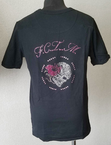 定価35000円■フランシストモークス　FranCisT_MOR.K.S.　スワロフスキーハイビスカル　黒　Tシャツ■サイズ2 