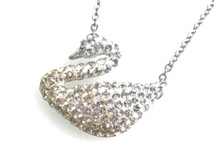 美品　スワロフスキー　SWAROVSKI　スワン／白鳥　ラインストーン　グラデーション　ネックレス　シルバーカラー　YAS-11159