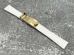 送料無料 腕時計ベルト レザーベルト カラー：ホワイト/ローズ ラグサイズ：20mm 革ベルト【対応モデル ロレックス ROLEX チューダー】