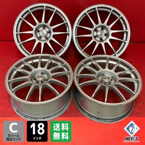 【送料無料】中古 OZ racing スーパーレッジェーラ 18x8.0＋35 100-5H アルミホイール4本SET【55584397】