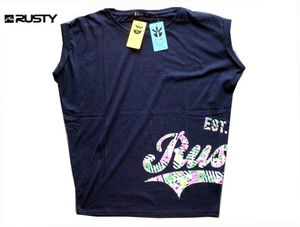 【サーフブランドラスティドライフィット吸汗.速乾】RUSTY★レディースUVカットクイックドライT半袖Tシャツ★503NVL