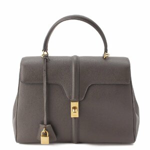 【セリーヌ】Celine　セーズ 16 ミディアム レザー 2wayハンドバッグ グレー 【中古】【正規品保証】195659